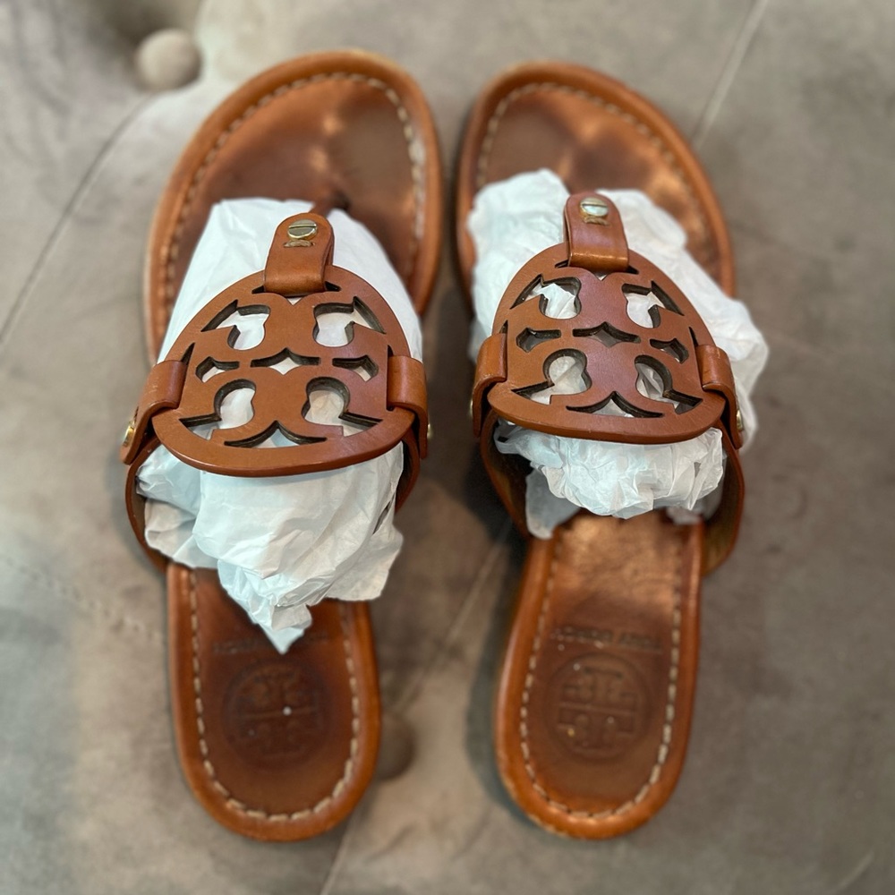 Tory Burch Miller Sandal—Vintage Vachetta-Size 5